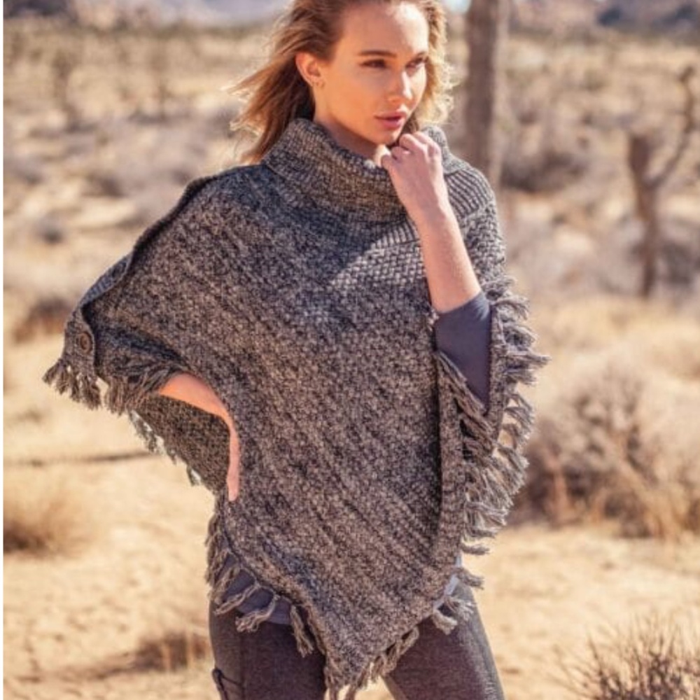 Nomads Hemp Wear Peaceful Poncho - L - Dusty Mauve Mix - Like New
